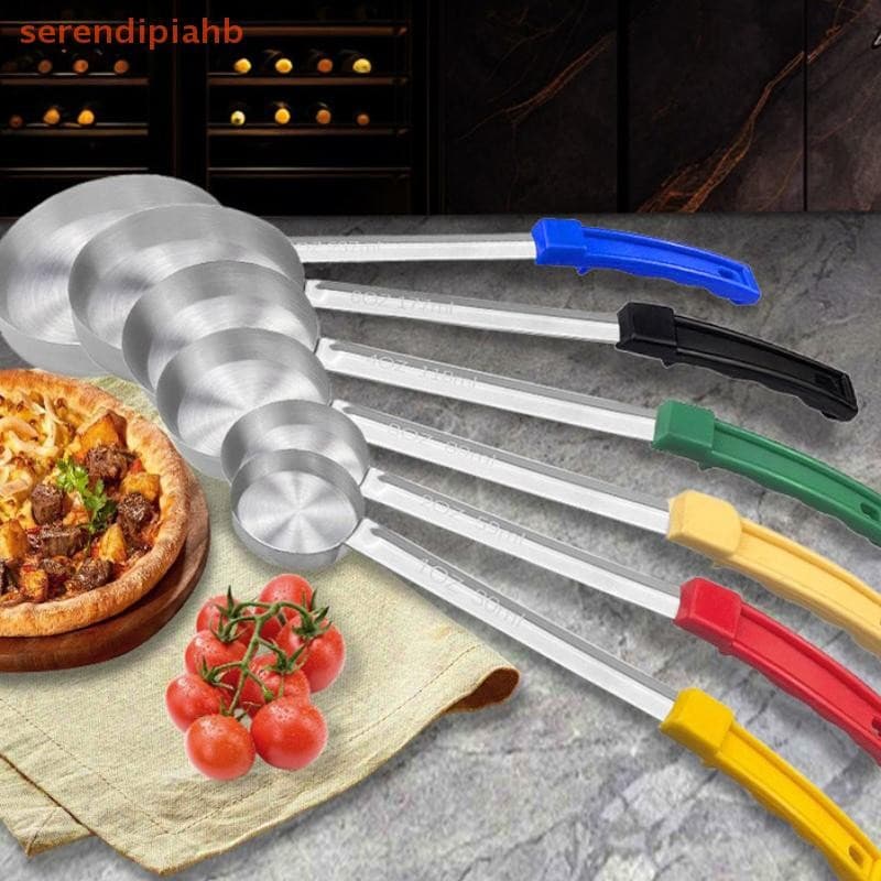 Colher De Molho De Aço Inoxidável Com Cabo De Borracha Longo , Concha Anti-Quente Para Pizza , Medidora De Sopa