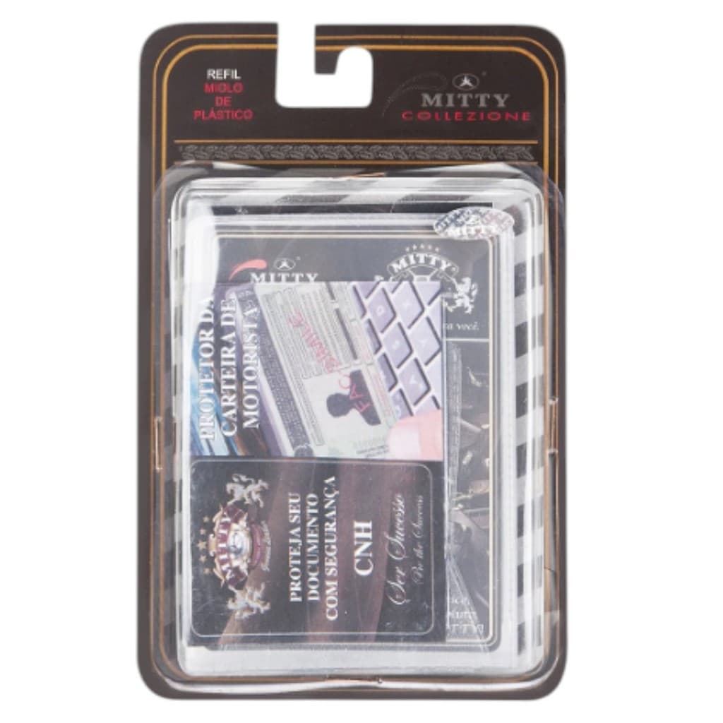 Refil Para Carteira Mitty Porta Cartões Documentos Transparente