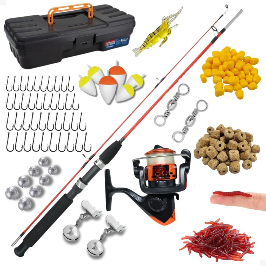 Kit Pesca Barato Vara E Molinete Com Linha Maleta Acessórios
