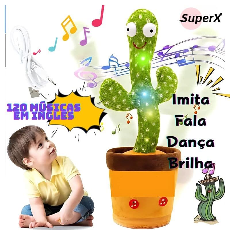 Cacto que Dança e Fala | Repete Vozes + Toca Músicas | Brinquedo Educativo Infantil