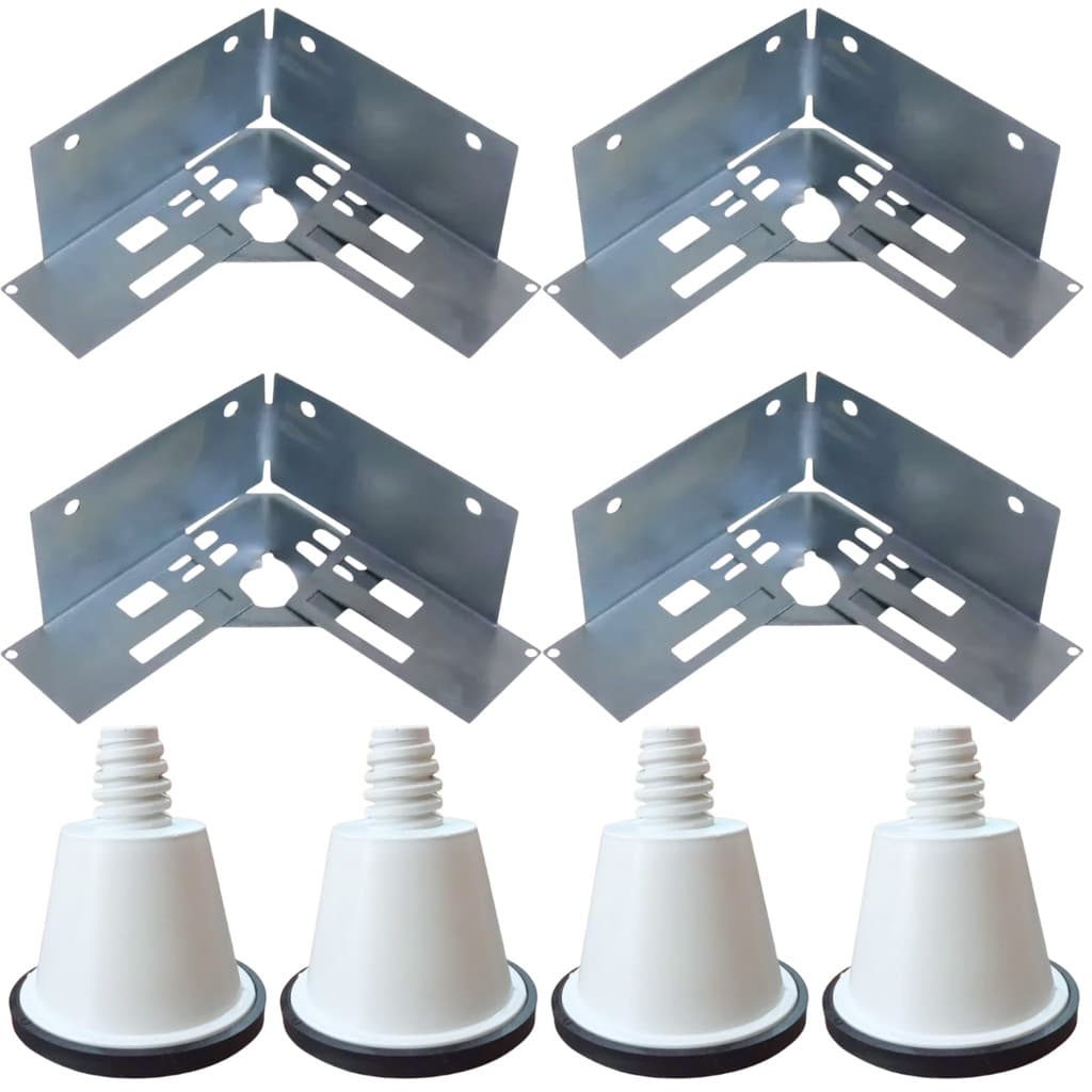 Kit 4 Salva Gabinete + Jogo de Pés Brancos para Lavadora Mondial