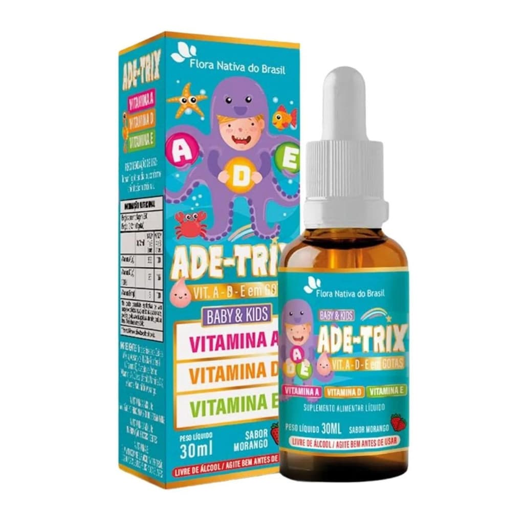 ADE-Trix Kids (Vit. A D E) 30ml Sabor Morango - Flora Nativa