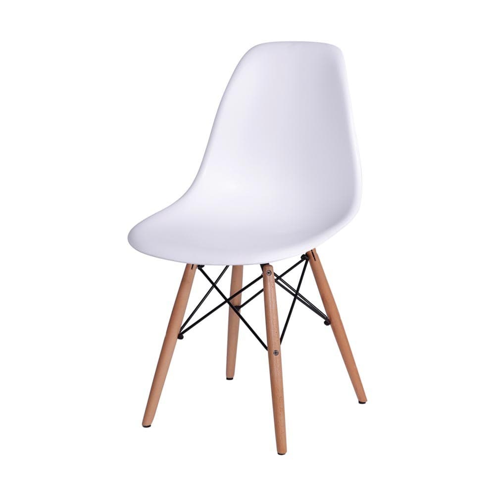 Cadeira Eames Eiffel DSW Base Madeira - Branca