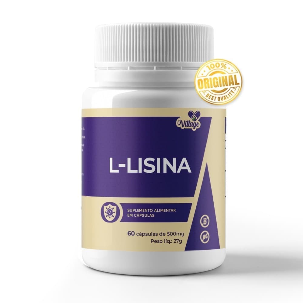 Lisina 500mg C/60 Cáps Envio Imediato