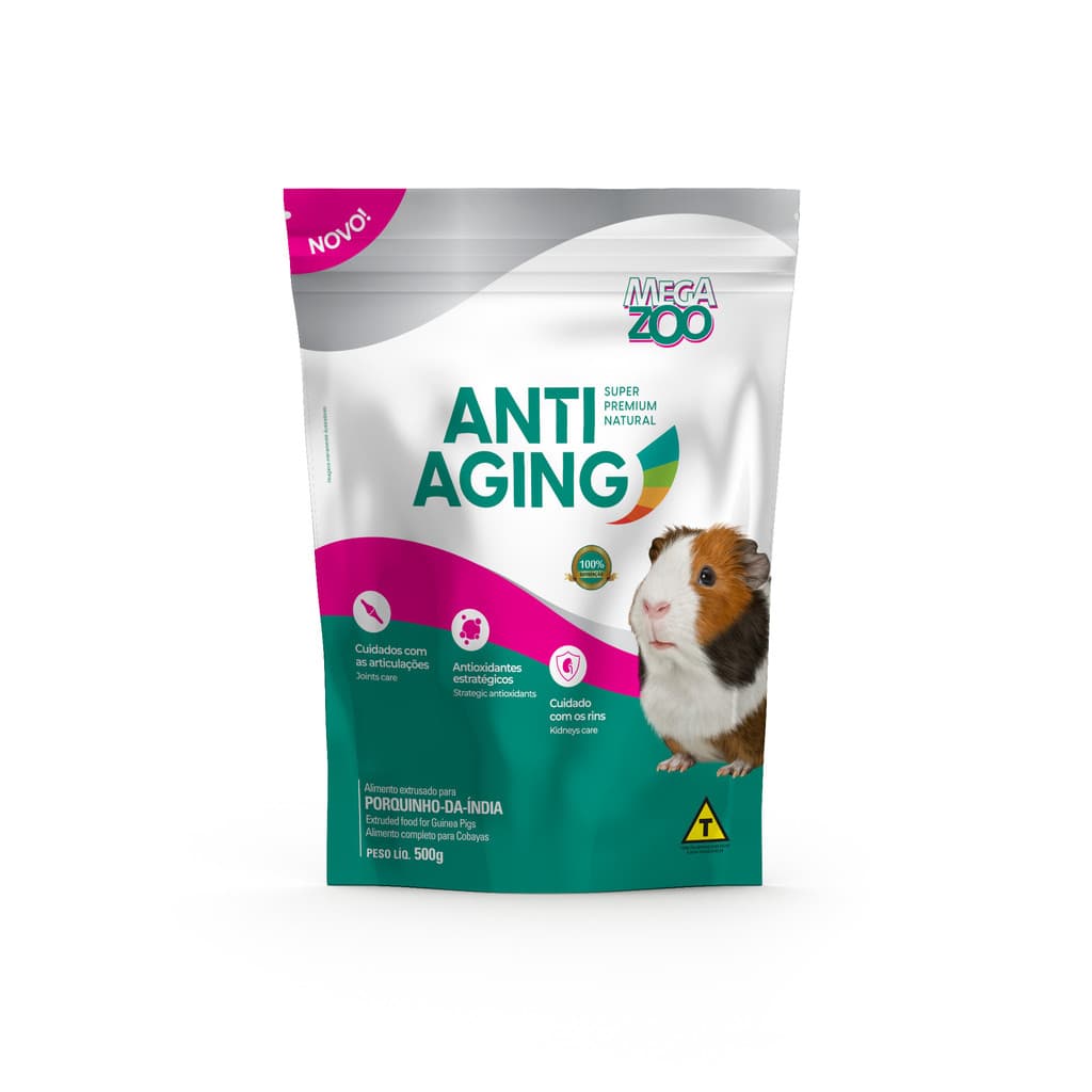Megazoo extruzada porquinho da india ANTI AGING  500G