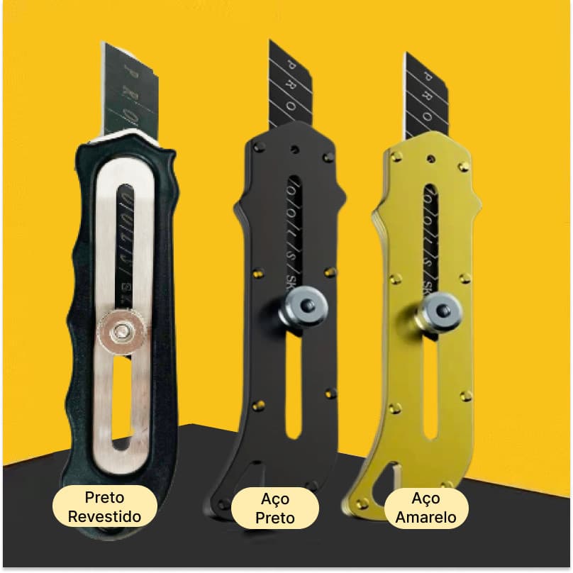 Estilete Profissional em Aço Metal Ferramenta Multiuso