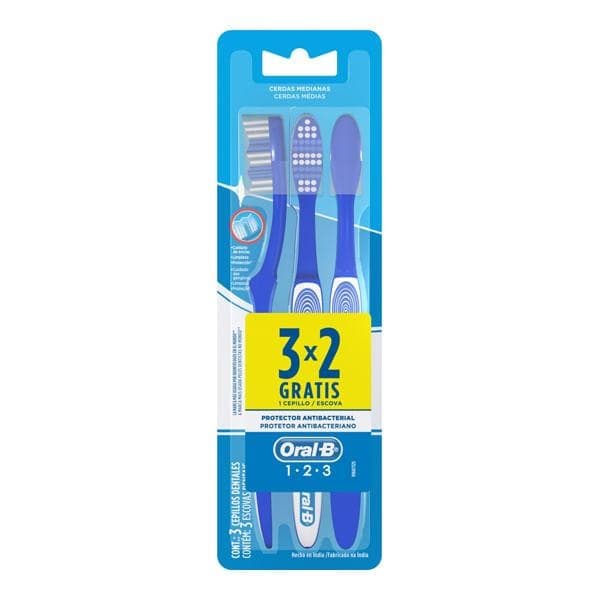 Escova Dental Oral-B 1.2.3  Clean c/3 unidades