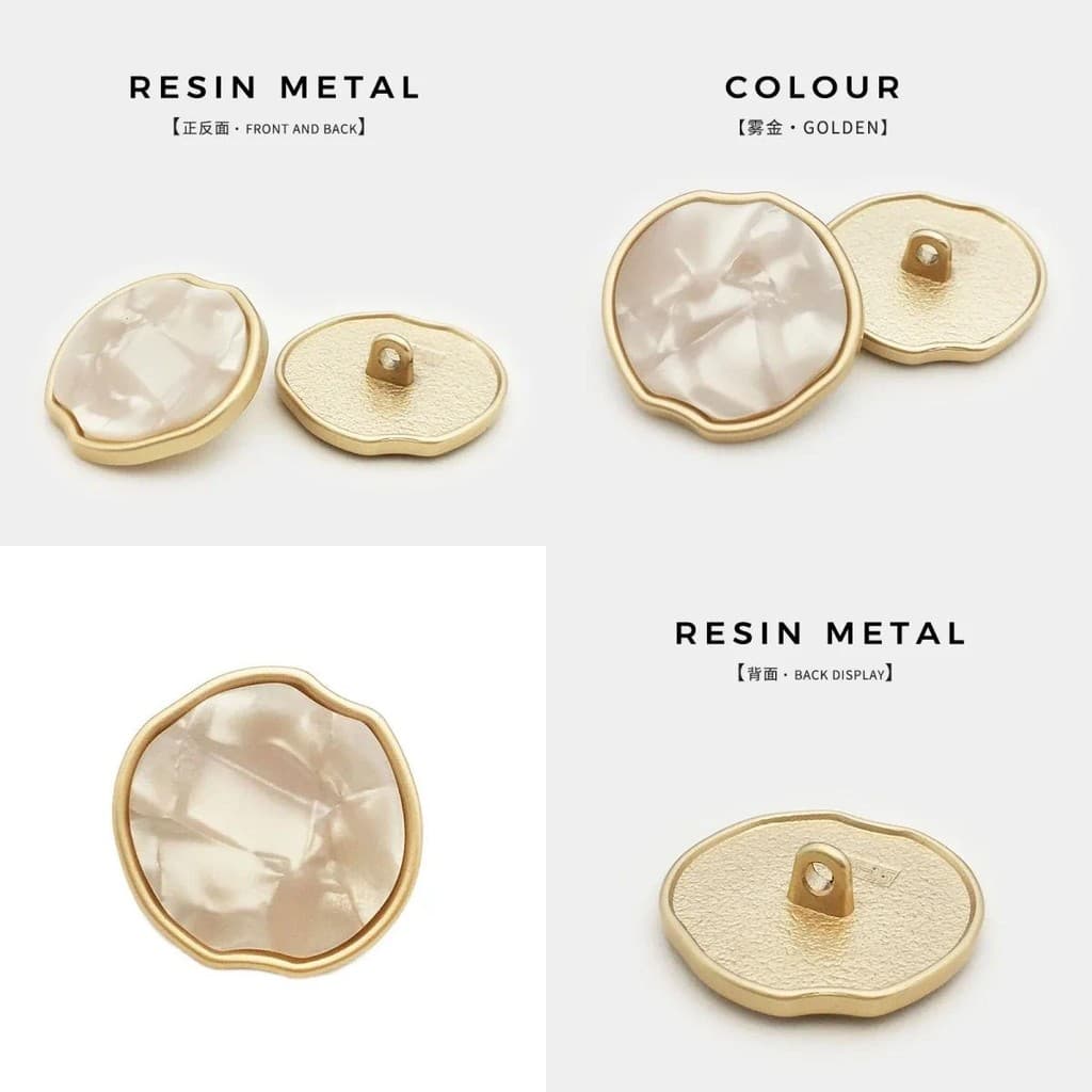 Botões De Haste 10 Peças Resina De Metal Irregular 15-22mm Terno De Casaco Antigo Suprimentos De Costura Resistentes Par