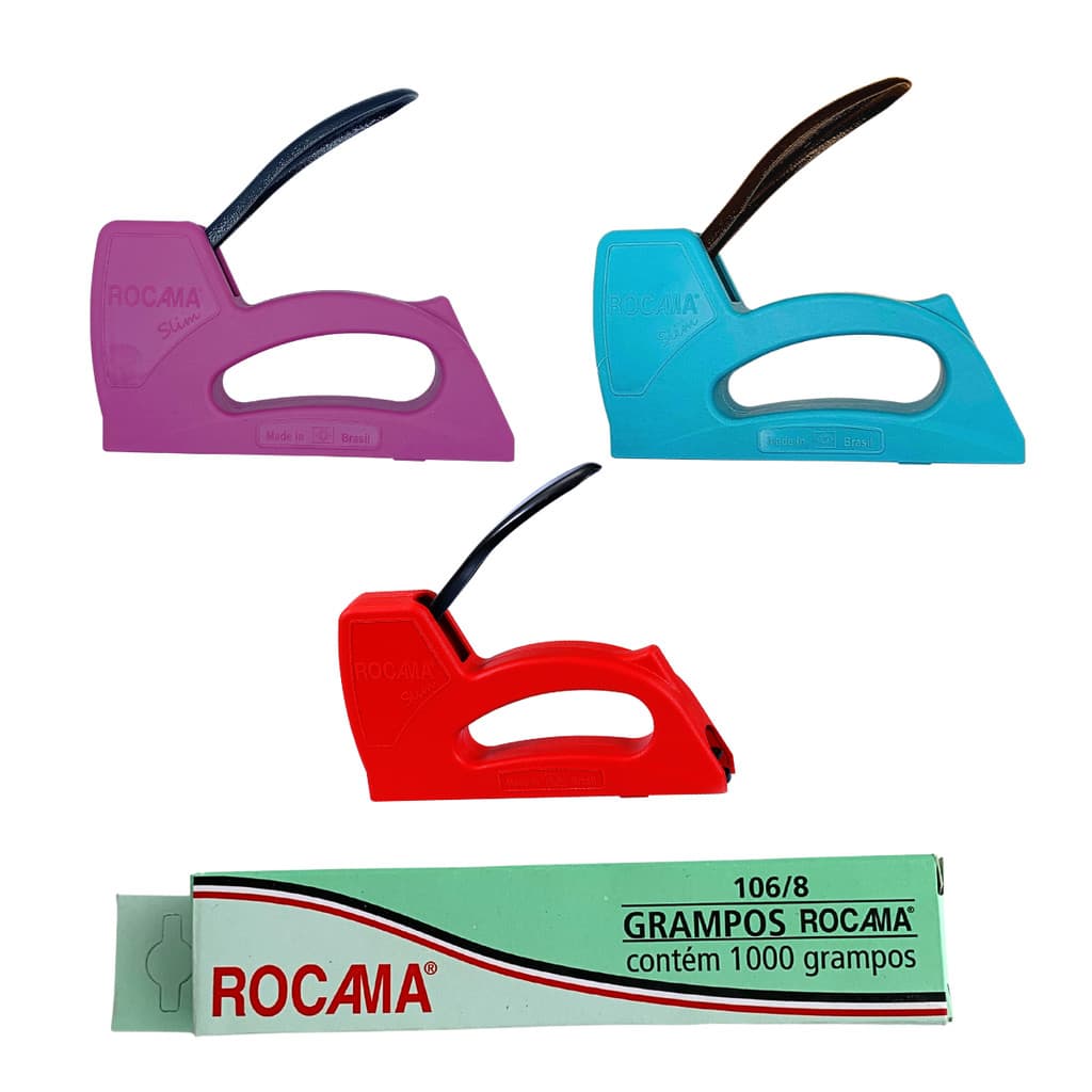 Kit Grampeador Rocama Sim + 1000 Grampos Rocama 106/8