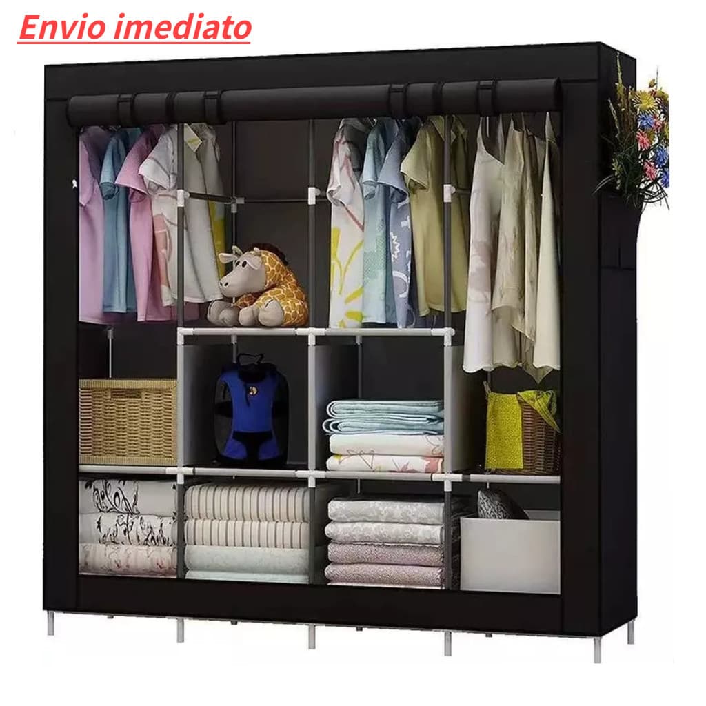 Guarda Roupa Grande Dobrável Armário Arara Organizador Multiuso Roupeiro Cabideiro Sapateira Casa