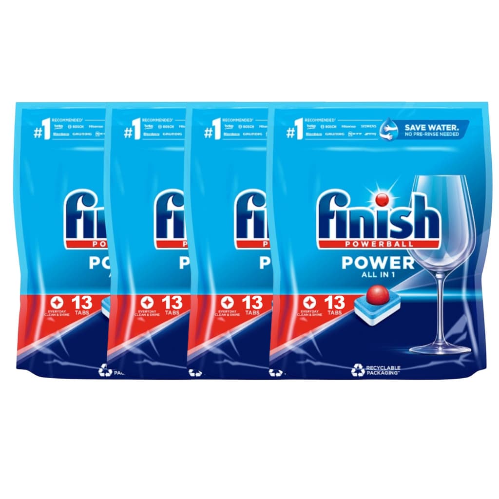 Kit 4 Power ball Finish para Máquina De Lavar Louças 13 tabs cada