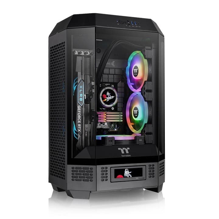 Gabinete Gamer Thermaltake The Tower 300, Painel de Vidro, Micro-Tower, 2x Fans 140mm, Black - CA-1Y4-00S1WN-00