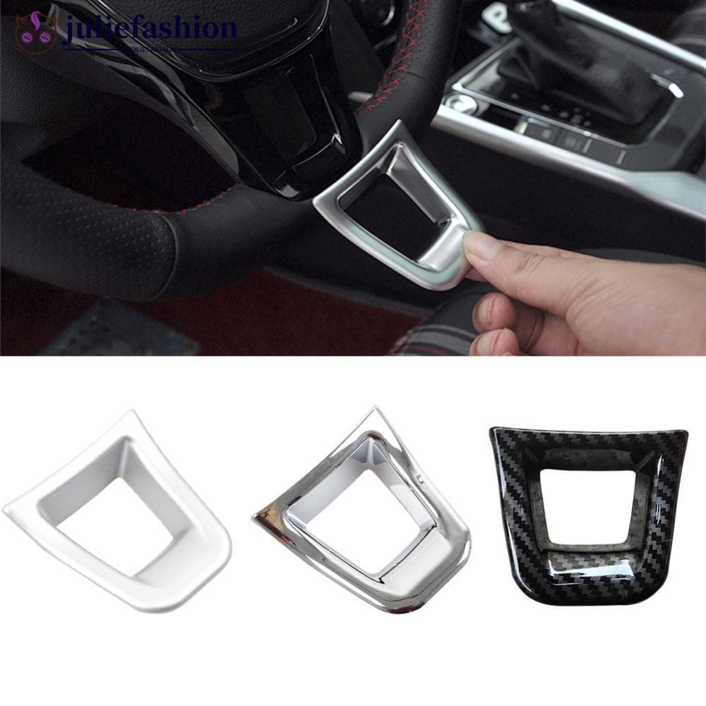 JULIEFASHION Decoração Do Volante Carro Capa Guarnição Adesivo Acessórios Para Volkswagen VW Passat B8 Tiguan MK2 Golf 7