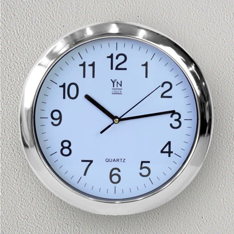 Relógio de Parede Pequeno de Decoração Prata YN Clock