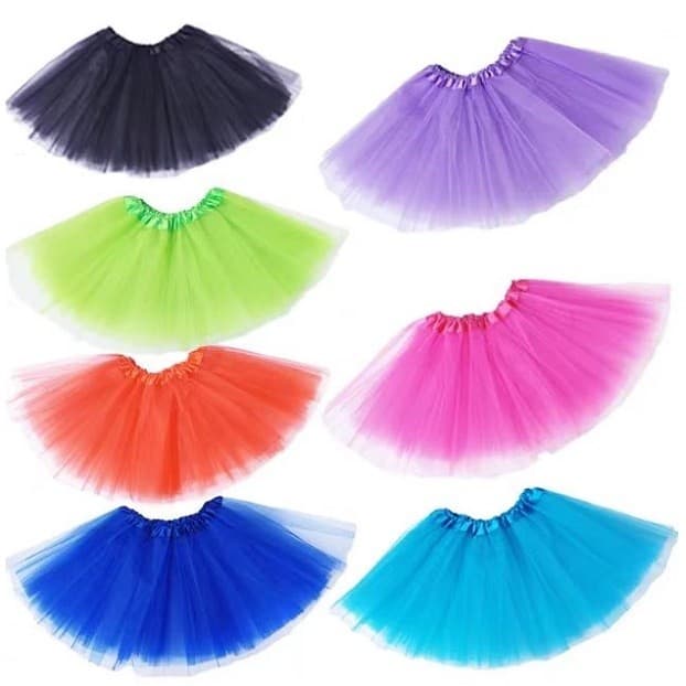 Saia De Tule Tutu Adulto infantil Lisa Colorida Festa 30cm 40cm