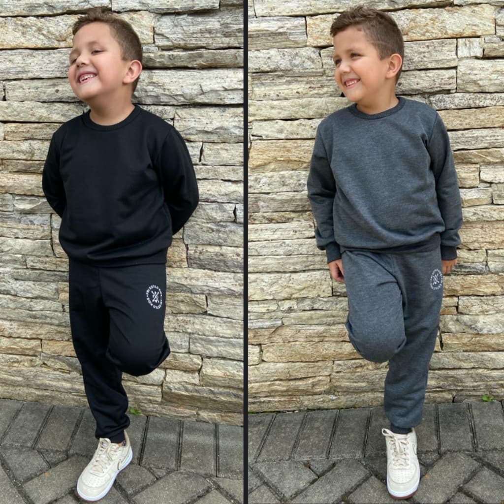 Kit 2 Conjunto Infantil Inverno Menino Menina Moletinho
