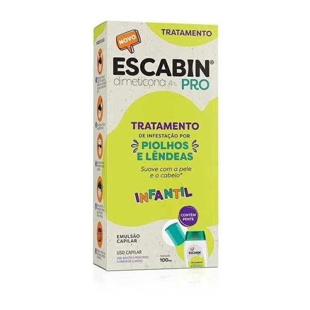 Escabin Pro Infantil Tratamento Piolhos E Lêndeas 100ml