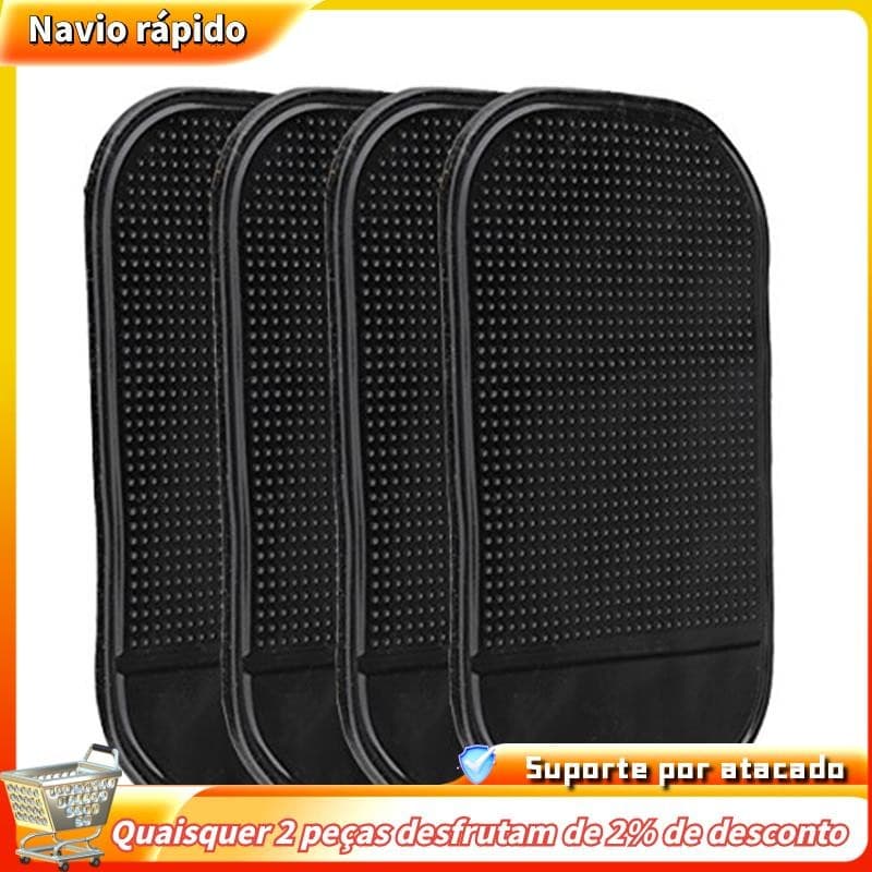 4 Unidades De Almofada Pegajosa Mágica Preta Antiderrapante Painel De Carro Para Celular