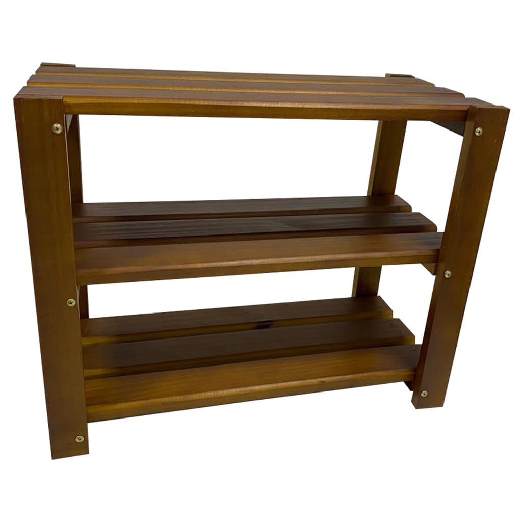 Sapateira Prateleira Tripla Em Madeira Maciça Cor Cerejeira