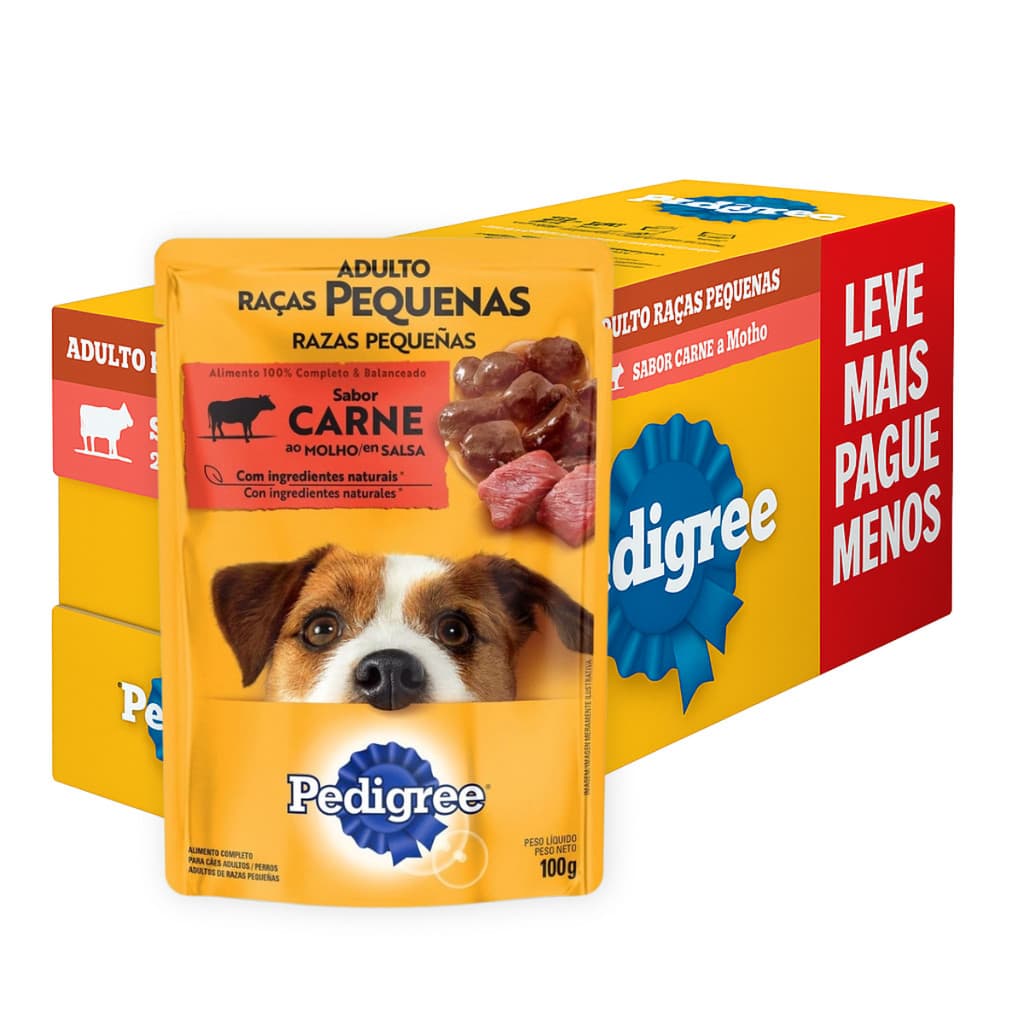 Pedigree Pack Econômico Sache Carne Raças Pequenas 100g