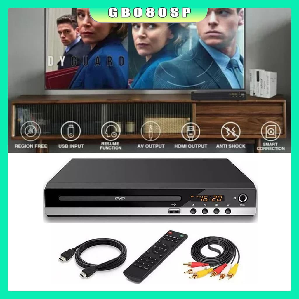 DVD Player 1080P HD Home Box Para TV Todas As Áreas Leitor De CD-Disk Gratuito AV-Output EVD