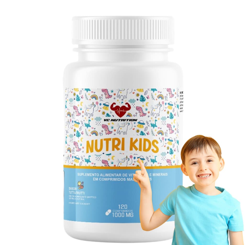 Vitamina infantil mastigável 120 comprimidos  1000 mg  sabor tutti frutti