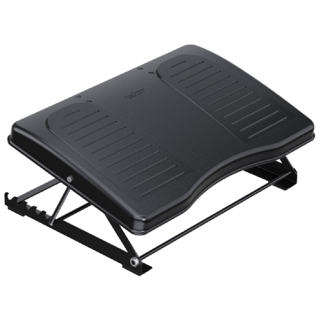 Apoio Descanso Para Pés Ergonômico em Aço com 7 Níveis de Altura E Inclinação Preto