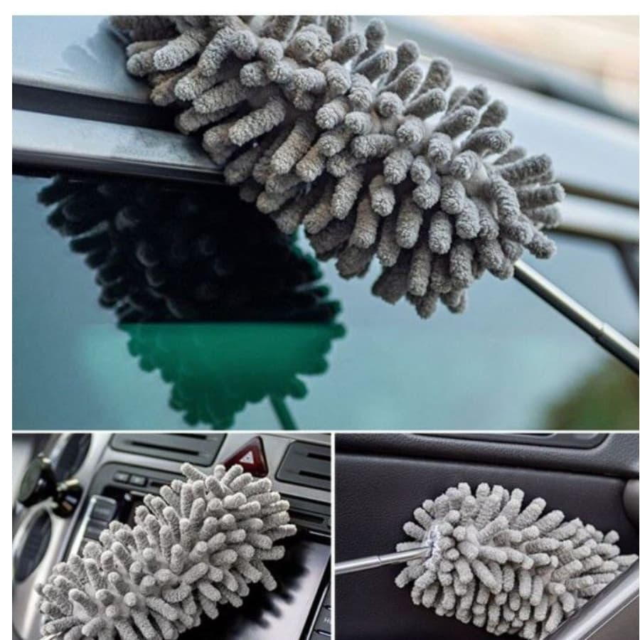 Espanador Pó Extensível Microfibra Eletrostático Cabo Retrátil Para Limpeza Domestica Automotiva Tira poeira de armário gaveta mesa carro