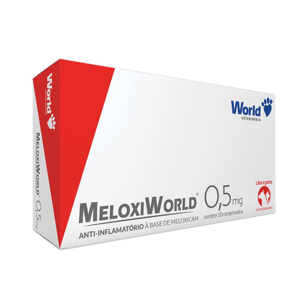 MeloxiWorld 0,5mg para Cães e Gatos de 5kg - 10 Comprimidos