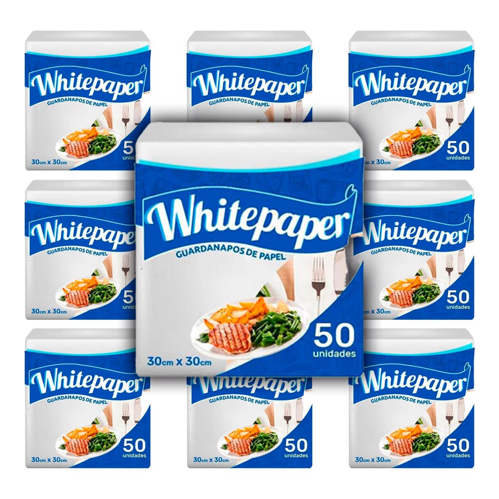 500 Guardanapos de Papel 30x30 Folha Simples White Paper