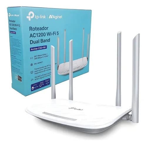 Roteador Wi-Fi Archer C50 Dual Band AC1200 4 Antenas Gigabit Tp-link 