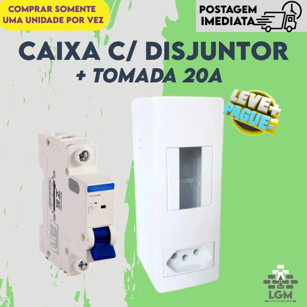 Caixa com disjuntor + Tomada 20A Para Ar-condicionado - Proteção e Segurança para seu eletrônico
