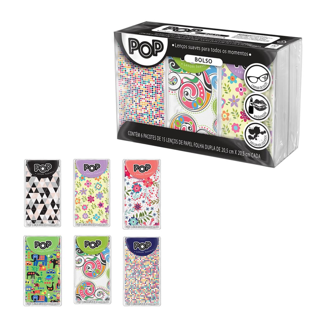 Kit de 90 Lenço de Papel Duplo Pop Suaves Pacotes de Bolso p/ Casamento