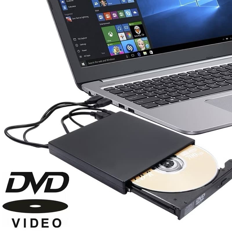 Leitor E Gravador De Cd E Dvd Externo USB 2.0/3.0 + Tipo-C slim