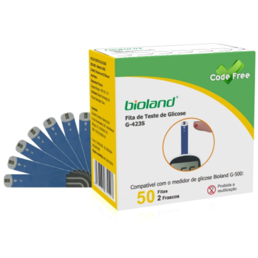 Fita Tira Teste De Glicose Glicemia G-423s Bioland C/50 Un