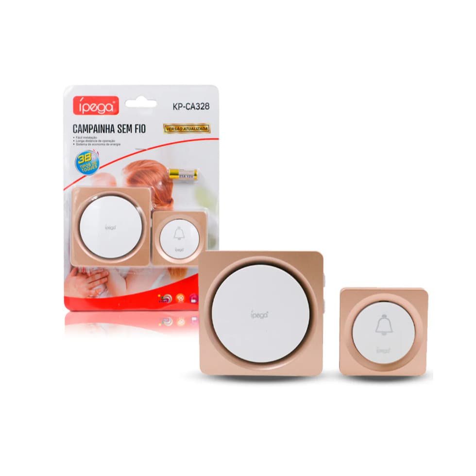 Campainha sem Fio Bivolt Longa Distância ÍPEGA  ARIES KP-CA328