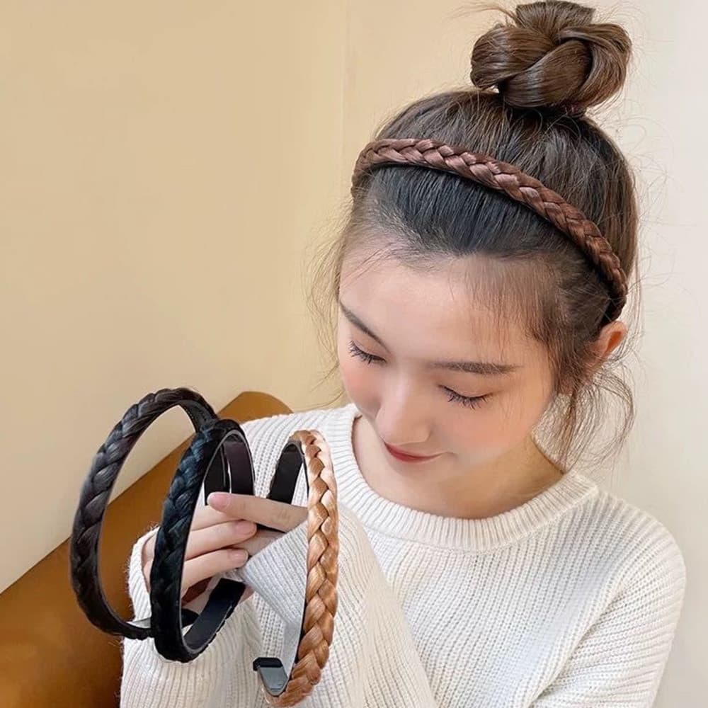 Tiara de Cabelo Com Trança Decorativa Arranjo Para Penteado Festas / Peruca Sintético Com Trança Única Antiderrapante