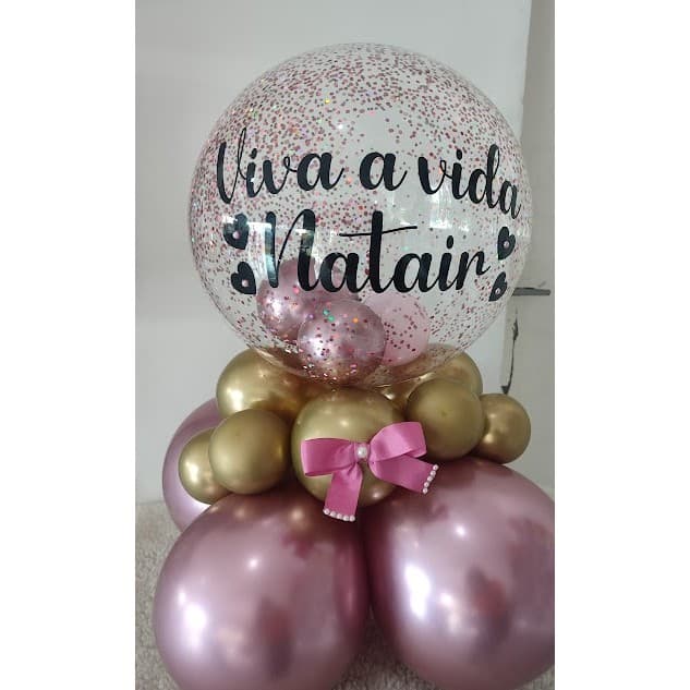 Balão Bubble Personalizado Completo 18 ou 24 Polegadas opção com LED
