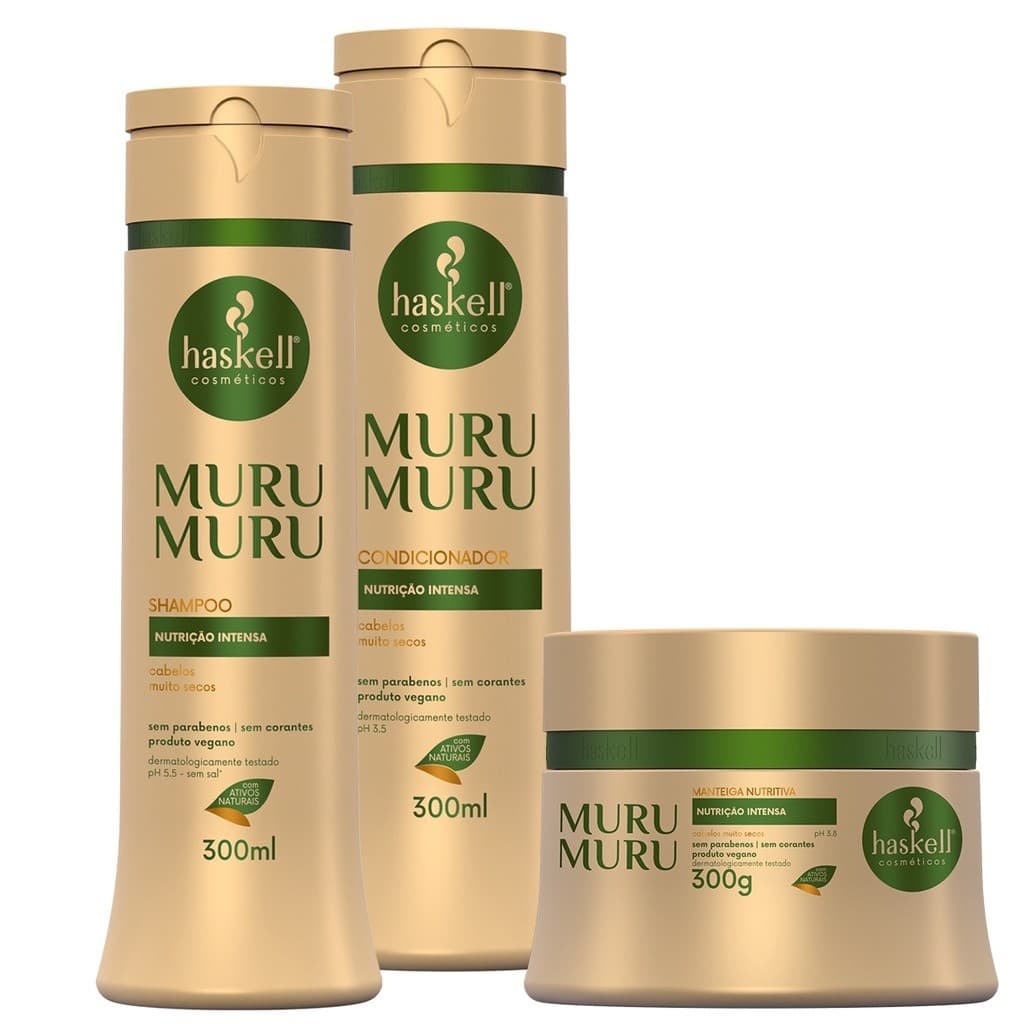 Kit Haskell Murumuru Shampoo Condicionador Mascara 300ML/G