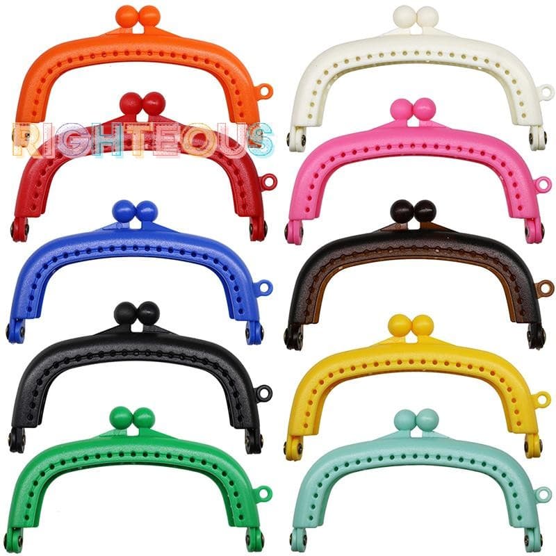 Rightrous 8.5cm Arco Plástico Bolsa Quadro Alça Para Saco De Embreagem Acessórios Fazendo Beijo Fecho Bloqueio Novo