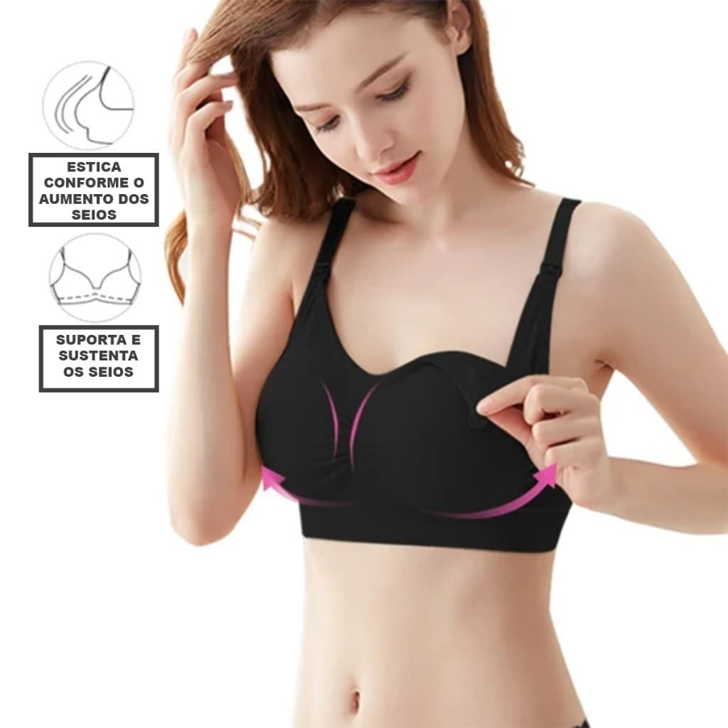 Sutia Amamentação Reforçado Lingerie Roupa Maternidade Renda Sem Bojo Gestante Pós Parto