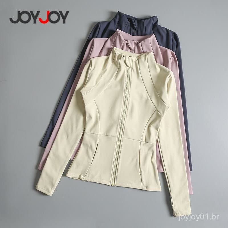  Esportiva Feminina com Zíper – Camisa de Yoga, Fitness, Treinamento, Corrida, Casaco Quente, Top de Manga Longa