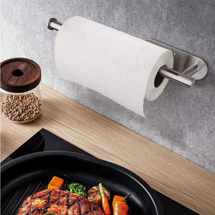 Porta Papel Toalha  Aço Inoxidável, Suporte De Toalhas De Papel Cozinha Banheiro 33CM