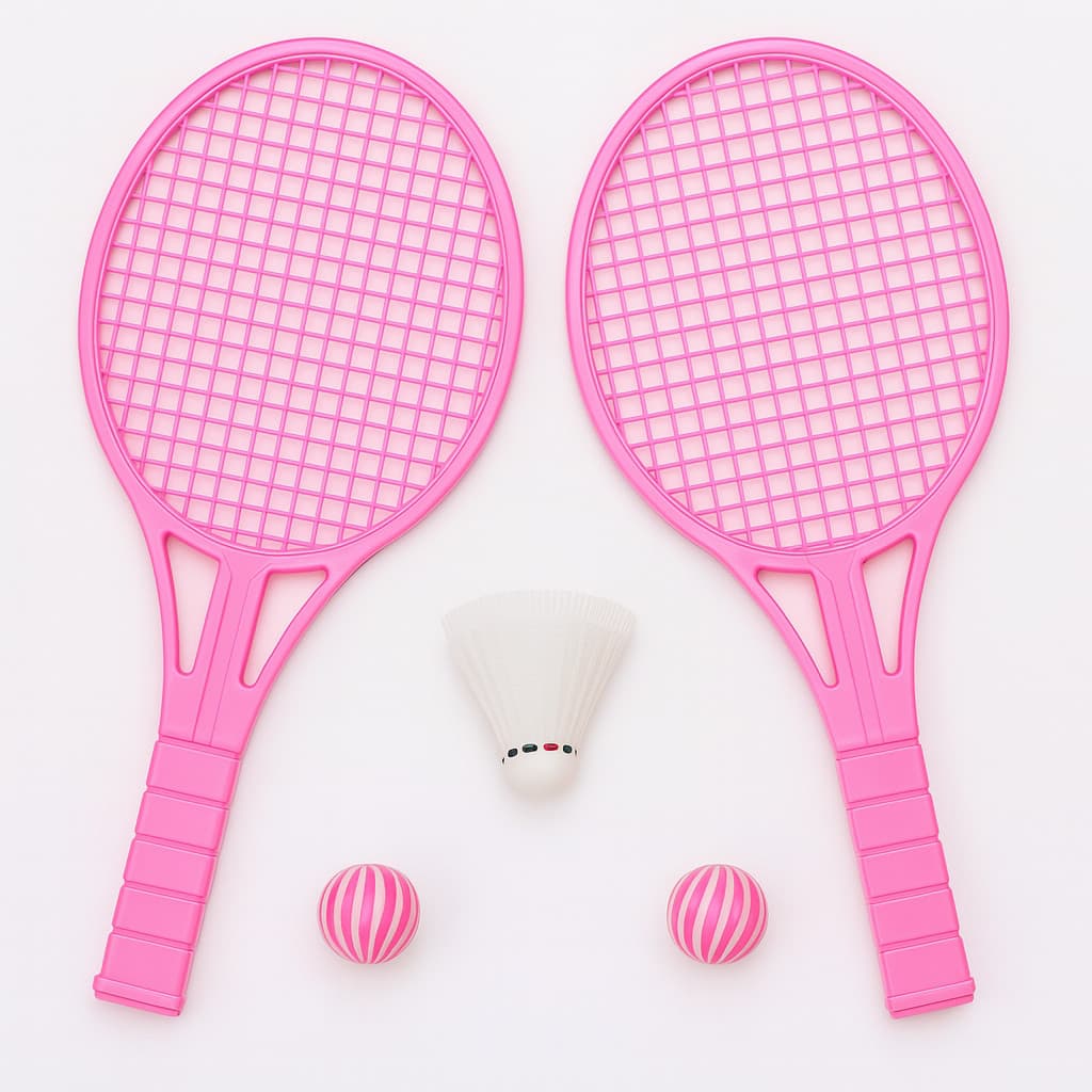 Jogo de Raquetes Infantil com Peteca e Bola Cor Rosa