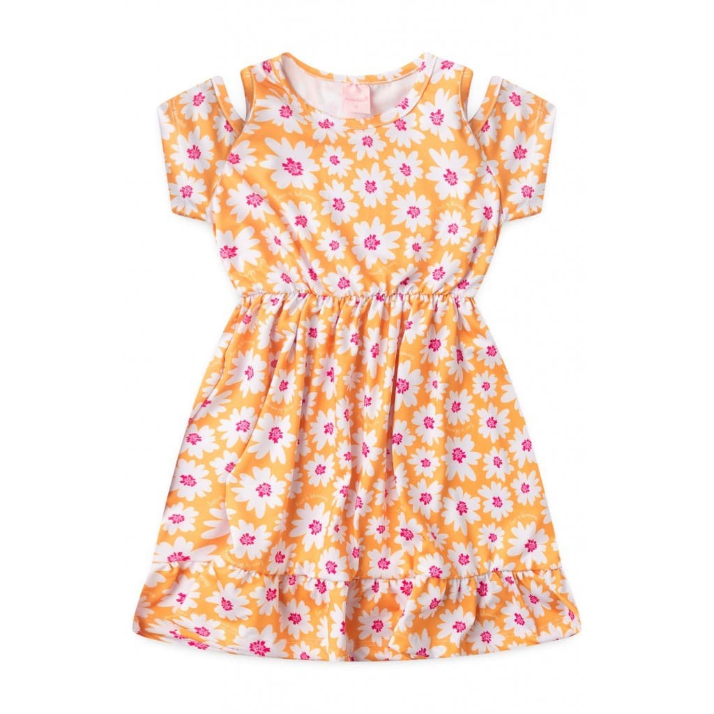 Vestido Feminino Infantil Vibrações Das Flores