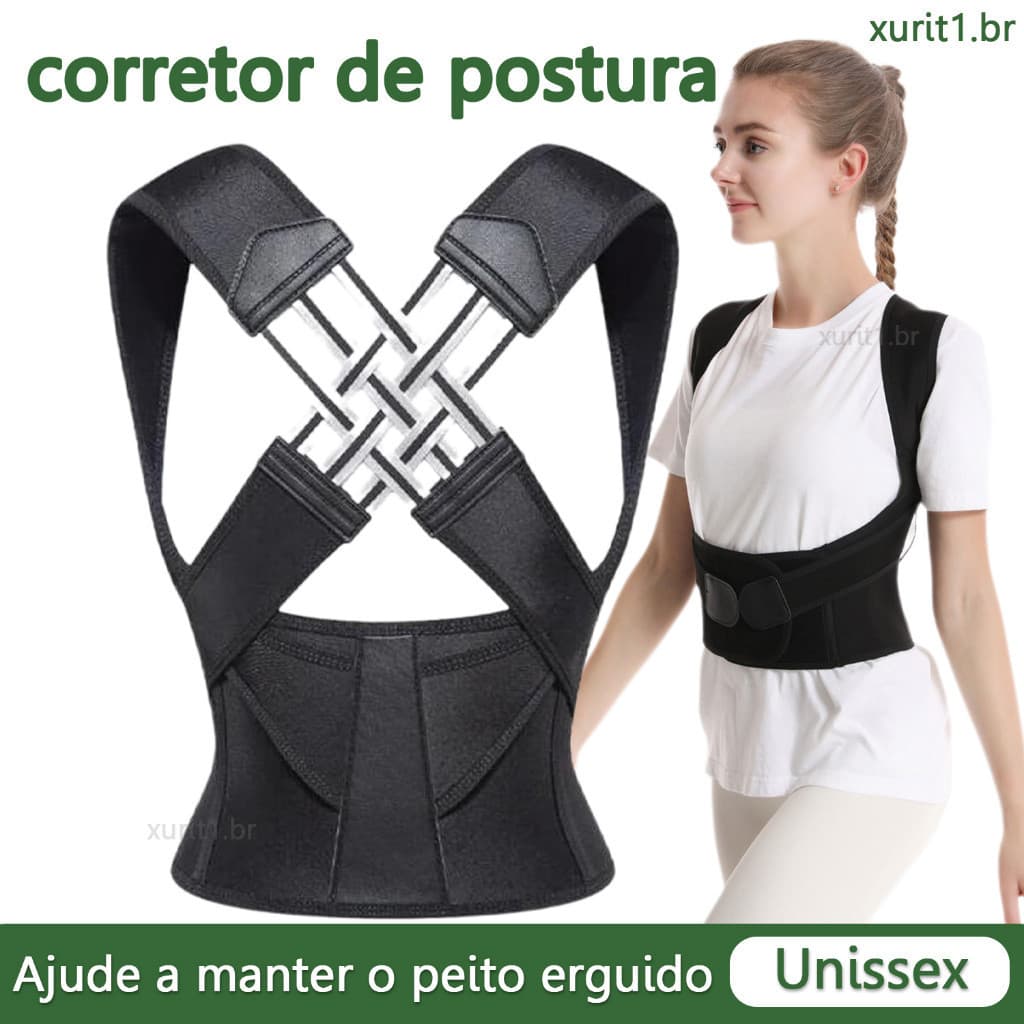 Cinta Corretor Postural Magnético Unissex Dor Ajusta Postura Zyoou