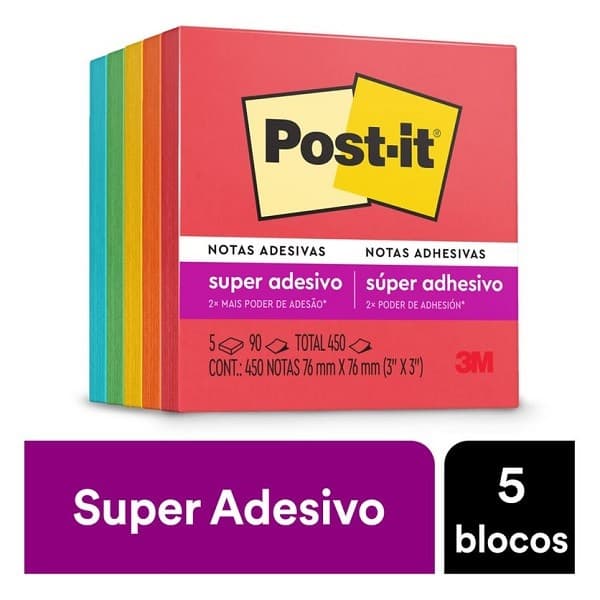 POST-IT Diversao 76MM X 76MM 5 Blocos de 90 Folhas 3M