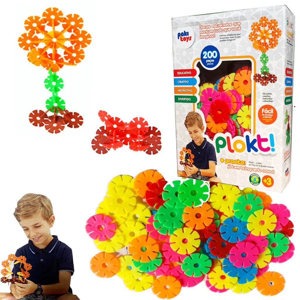 Brinquedo Montar Plokt Estrelas Educativo Criativo 200 Pcs