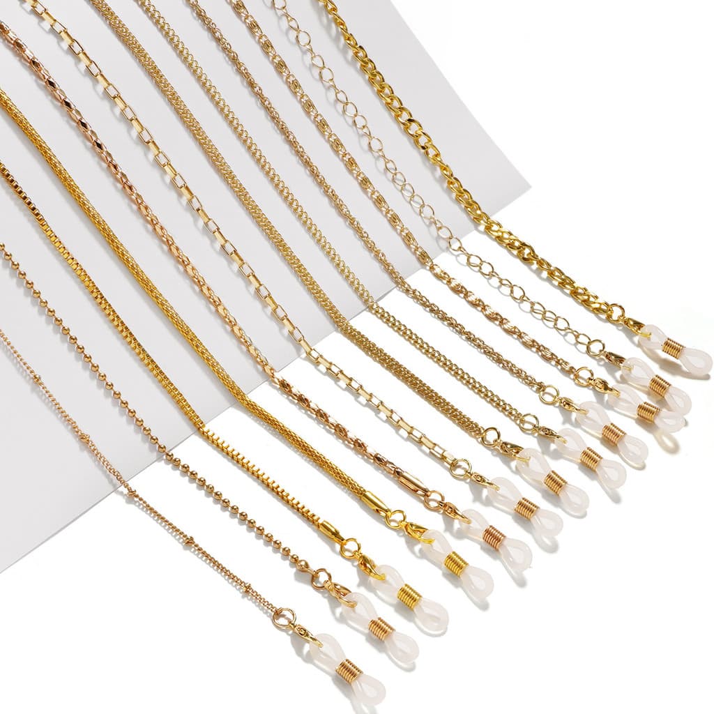 Colar máscara Corrente óculos Corrente óculos Corrente máscara corrente óculos metal