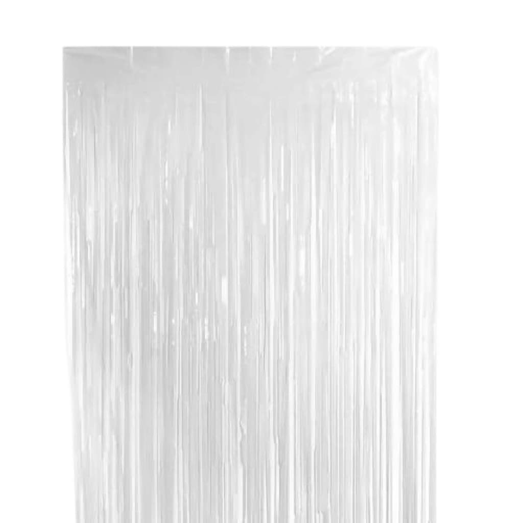 Cortina Metalizada Decoração Branca 100x200cm - 01 unid